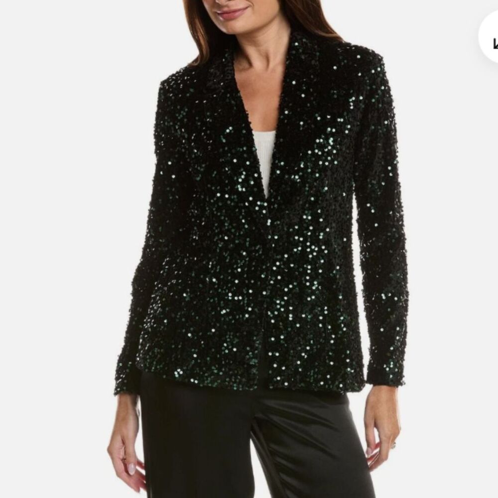 NWT Nanette Lepore Jewel Toned Sequin Blazer Jacket Size XL